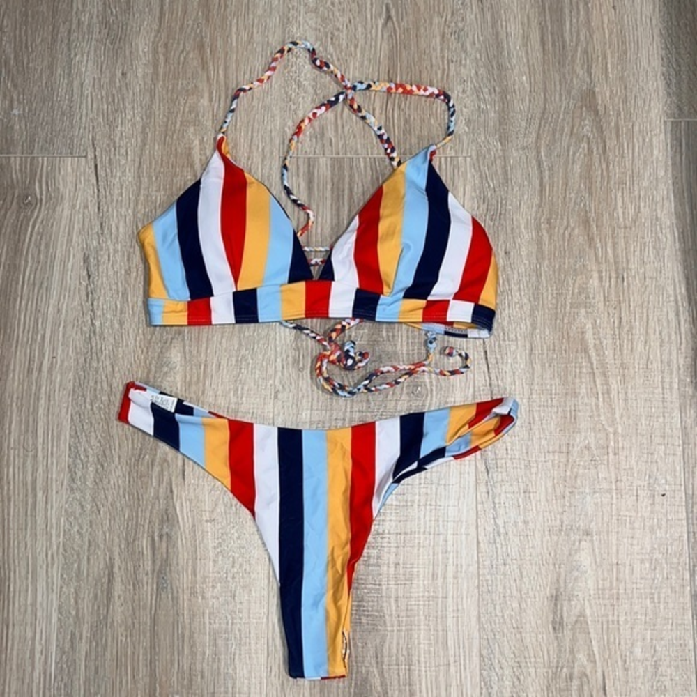 Colorful strappy back bikini NWT‎